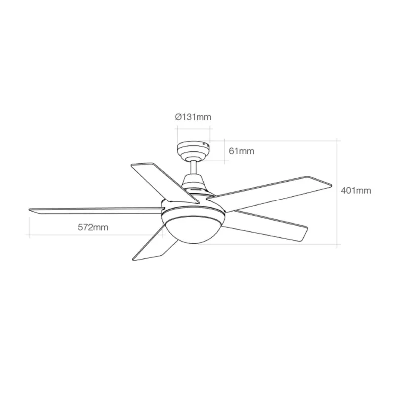 Lubinis ventiliatorius su apšvietimu EDM 33988 Adriatico Balta 60 W