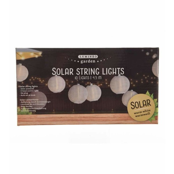 LED žibintų vainikas Lumineo Išorinis Saulės energijos Balta (7,5 m)