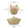 Log basket EDM Esparto grass 60 x 35 x 45 cm 60 x 45 x 35 cm Oval