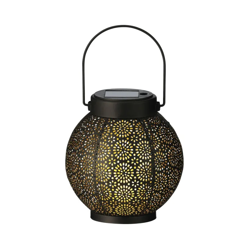 Lyhty Lumineo 897539 Aurinkokenno 16 cm Musta Metalli