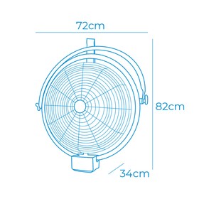 Sieninis ventiliatorius EDM 33520 Juoda 120 W industrinis Lubos