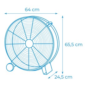 Floor Fan EDM 33525 Black 180 W Ø 60 cm industrial