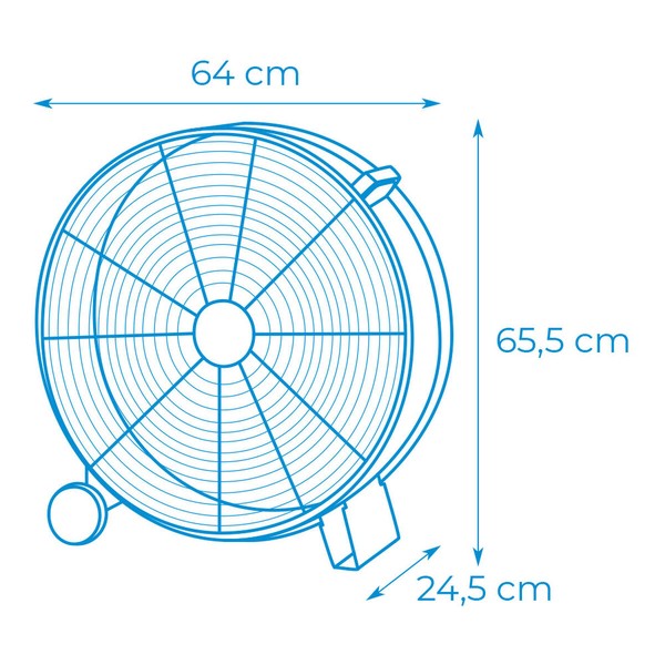 Lattiatuuletin EDM 33525 Musta 180 W Ø 60 cm teollinen