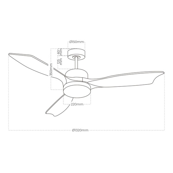 Lubinis ventiliatorius su apšvietimu EDM 33819 Báltico 20 W 2190 Lm