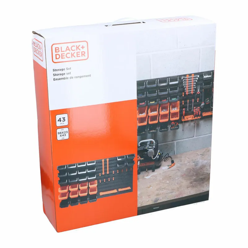 Plaukti Black & Decker Melns 98 X 23 X 43 CM Plastmasa 43 Daudzums