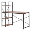 Rakstāmgalds ar plauktu EDM 75196 Melns Koks Metāls 121 x 120 x 64 cm