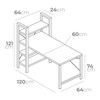 Rašomasis stalas su lentyna EDM 75196 Juoda Medžio Metalinis 121 x 120 x 64 cm