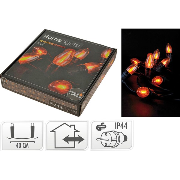 LED-valokranssi Lifetime 5,1 m 1,5 m Musta Liekki-efekti