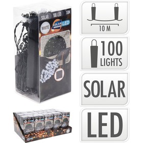 LED-valokranssi Lifetime 10 m Kylmä valkoinen Aurinkokenno