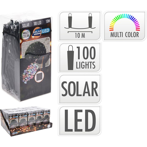 LED žibintų vainikas Lifetime 12 m Spalvotas Saulės energijos