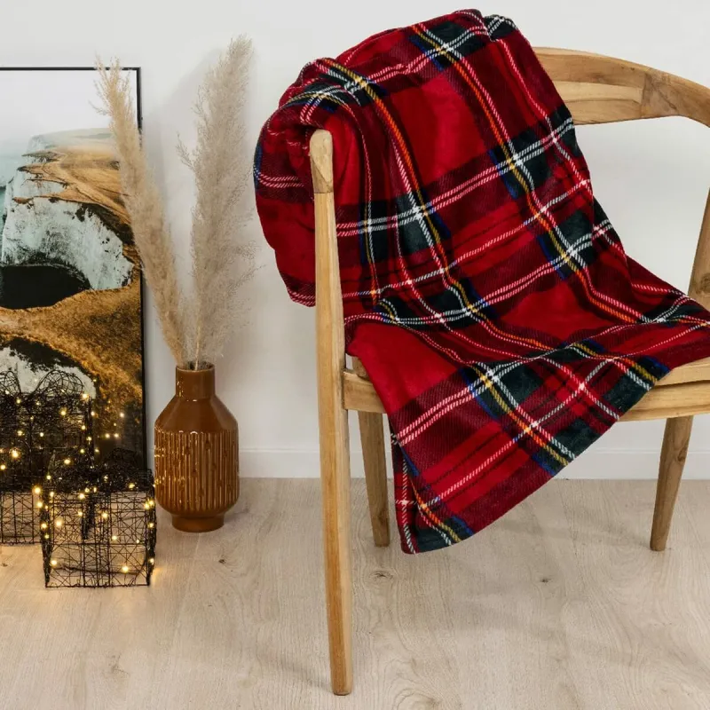 Flanelette Blanket Home Textiles Red Scottish pictures 150 x 200 cm