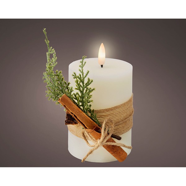 LED Candle Lumineo White Beige ø 7,5 x 13 cm (AA)