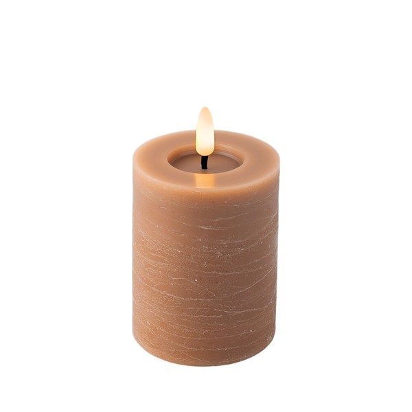 LED Candle Lumineo Brown Ø 7 x 11,2 cm Flame effect (AAA)