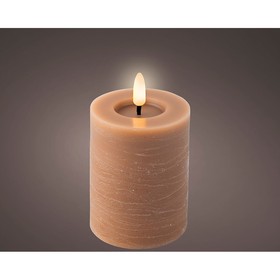 LED Candle Lumineo Brown Ø 7 x 11,2 cm Flame effect (AAA)