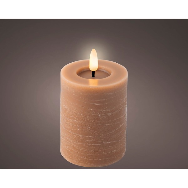 LED Candle Lumineo Brown Ø 7 x 11,2 cm Flame effect (AAA)