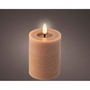 LED Candle Lumineo Brown Ø 7 x 11,2 cm Flame effect (AAA)