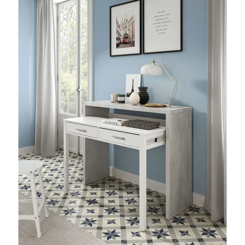 Desk Forés White 98,5 X 36 X 87,5 CM Metal MDF