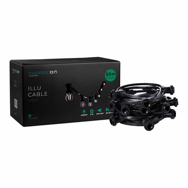 Gaismu virtene Thorgeon Melns 2000 W 30 m 30
