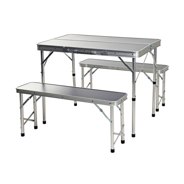 Table set with 2 chairs Redcliffs 90 x 60 x 70 cm Grey (3 Pieces)