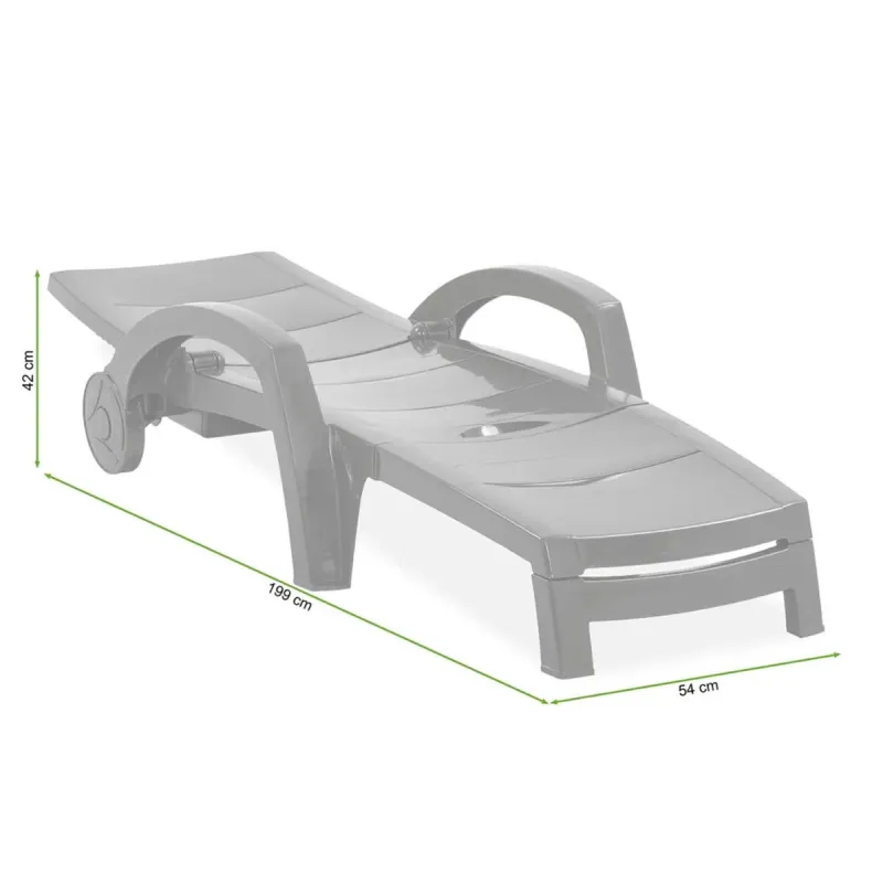 Šezlongas Shaf Ocean Antracito 100 x 74 x 42 cm
