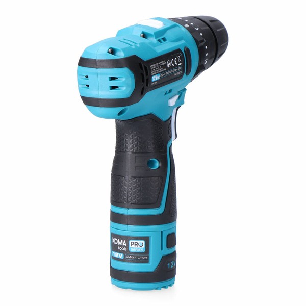 Drill and accessories set Koma Tools 12 V