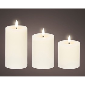 Candle Set Lumineo White Cream (3 Units)