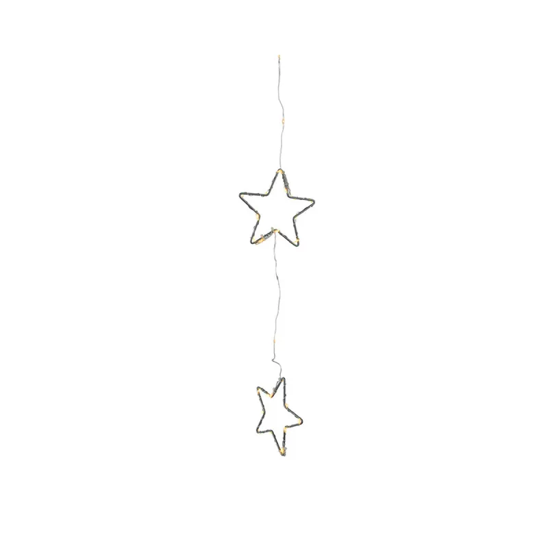 LED Curtain Lights Lumineo Black Warm light 2 m Stars 20 m
