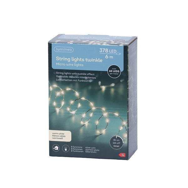 LED-valokranssi Lumineo Lämmin valo 6 m