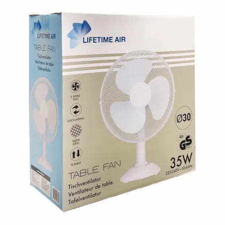 Настольный вентилятор Lifetime Белый 35 W 34 x 23,5 x 46 cm