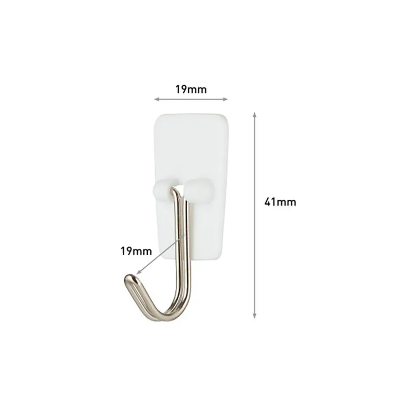 Hook for hanging up 3M 225 g 19 X 41 X 19 MM White Steel (3 Units)
