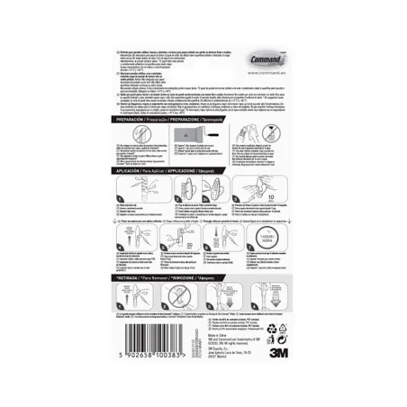 Hook for hanging up 3M 1,3 kg Silver Metal (1 Unit)