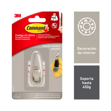 Kabliukas pakabinti 3M 450 g Sidabras Metalinis (1 vnt.)