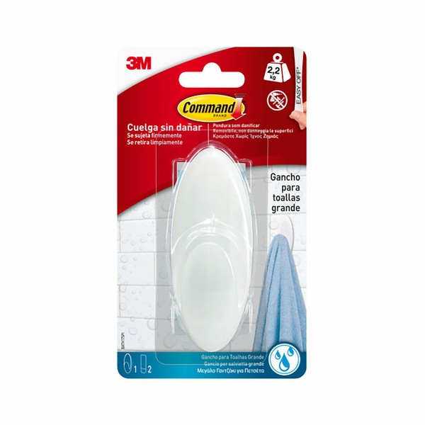Hook for hanging up 3M 2,2 Kg White Plastic (1 Unit)