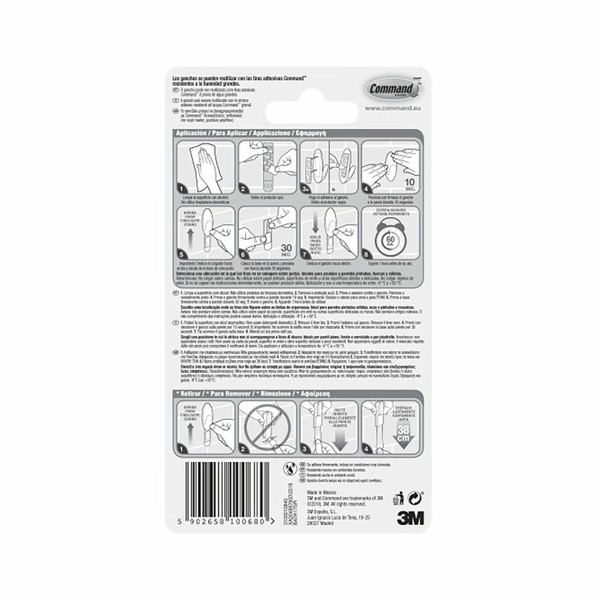 Ripustuskoukku 3M 2,2 Kg Valkoinen Muovinen (1 osaa)