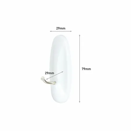 Hook for hanging up 3M 1,3 kg 29 X 79 X 29 MM White Metal (2 Units)