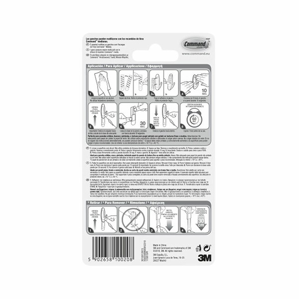 Hook for hanging up 3M 1,3 kg White Metal (2 Units)