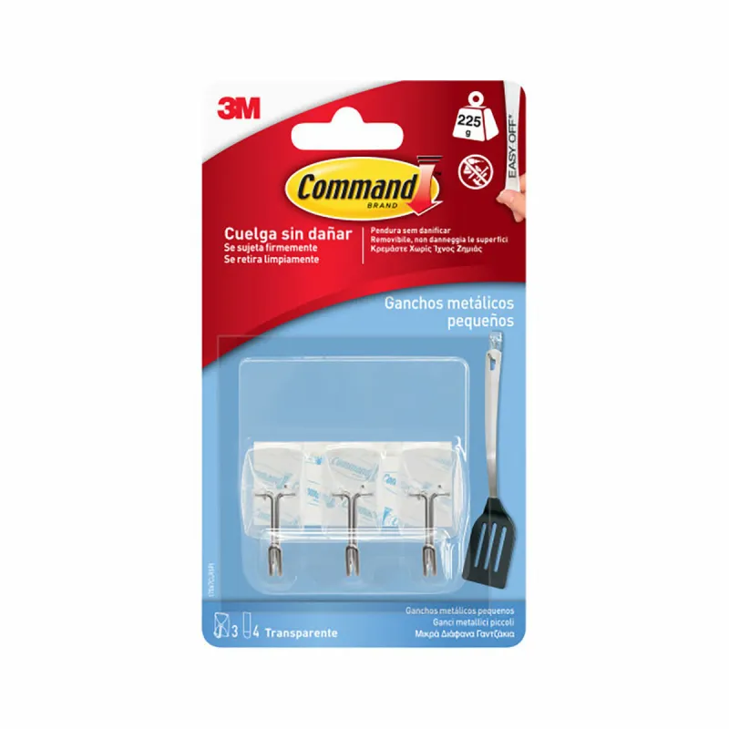 Hook for hanging up 3M Transparent 225 g 19 X 41 X 19 MM Plastic