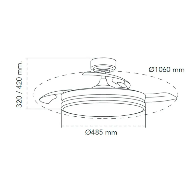 Ceiling Fan CristalRecord 72 W Ø 106 cm
