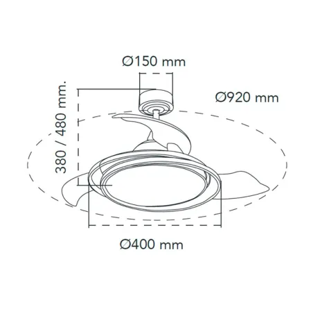 Ceiling Fan CristalRecord Silver 40 W Ø 40 cm