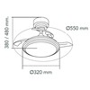 Plafondventilator met licht CristalRecord Melns 35 W 1000 Lm (3000 K) (4000 K)