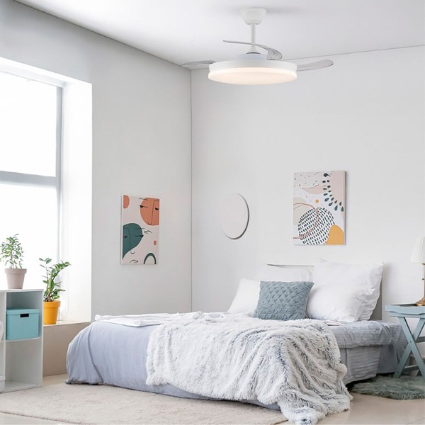 Ceiling Fan with Light CristalRecord White 72 W (3000 K) (4000 K)