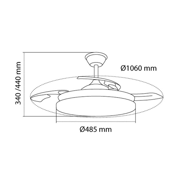 Ceiling Fan with Light CristalRecord White 72 W (3000 K) (4000 K)