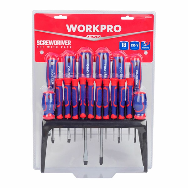 Korkkiruuvisetti Workpro Phillips Litteä Torx 18 Kappaletta