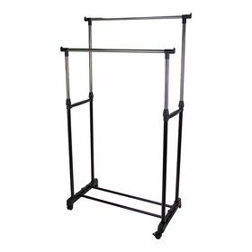 Coat Stand with Wheels Mondex 80 x 43 x 90 cm Grey Metal