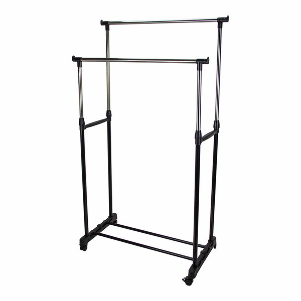 Mēteļu Statīvs ar Riteņiem Mondex 80 x 43 x 90 cm Pelēks Metāls