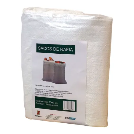 Debris Sack Seimark White Raffia 50 x 80 cm (10 Units)