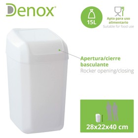 Roskasanko Denox Valkoinen 15 L (28 x 22 x 40 cm)