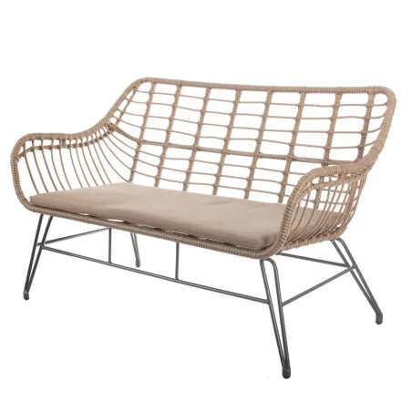 Dārza dīvāns Ariki 121 x 62 x 76 cm sintētiska rotangpalma Tērauds Grafīts