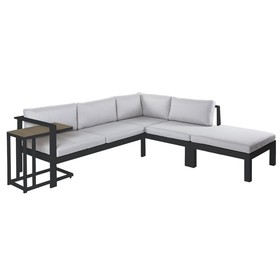 Garden sofa Agnes Graphite 224 x 224 x 65,5 cm Corner