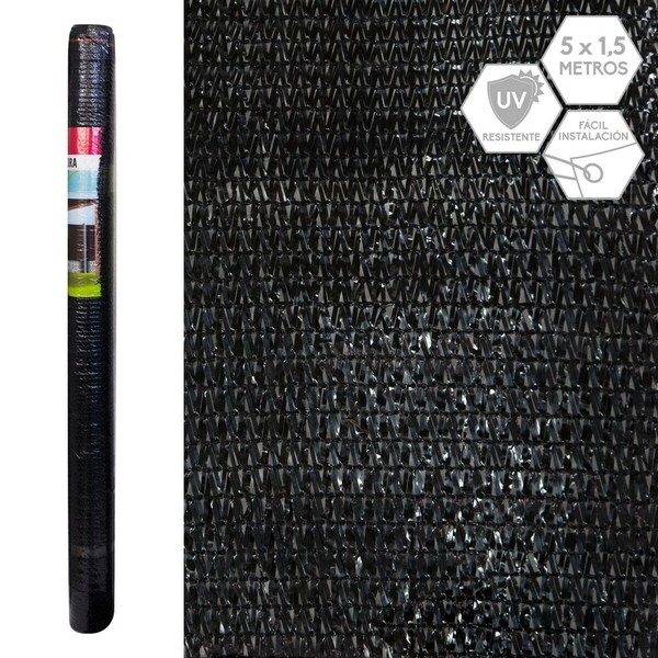 Paslėpimo tinklelis Mallas Juoda 1 x 500 x 150 cm 90 %
